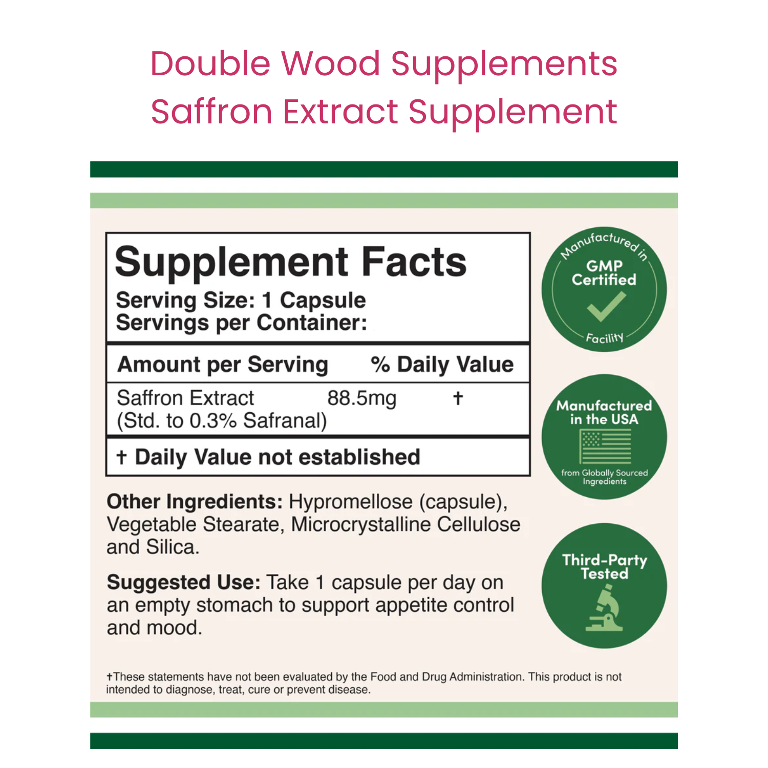 Saffron Extract Supplement