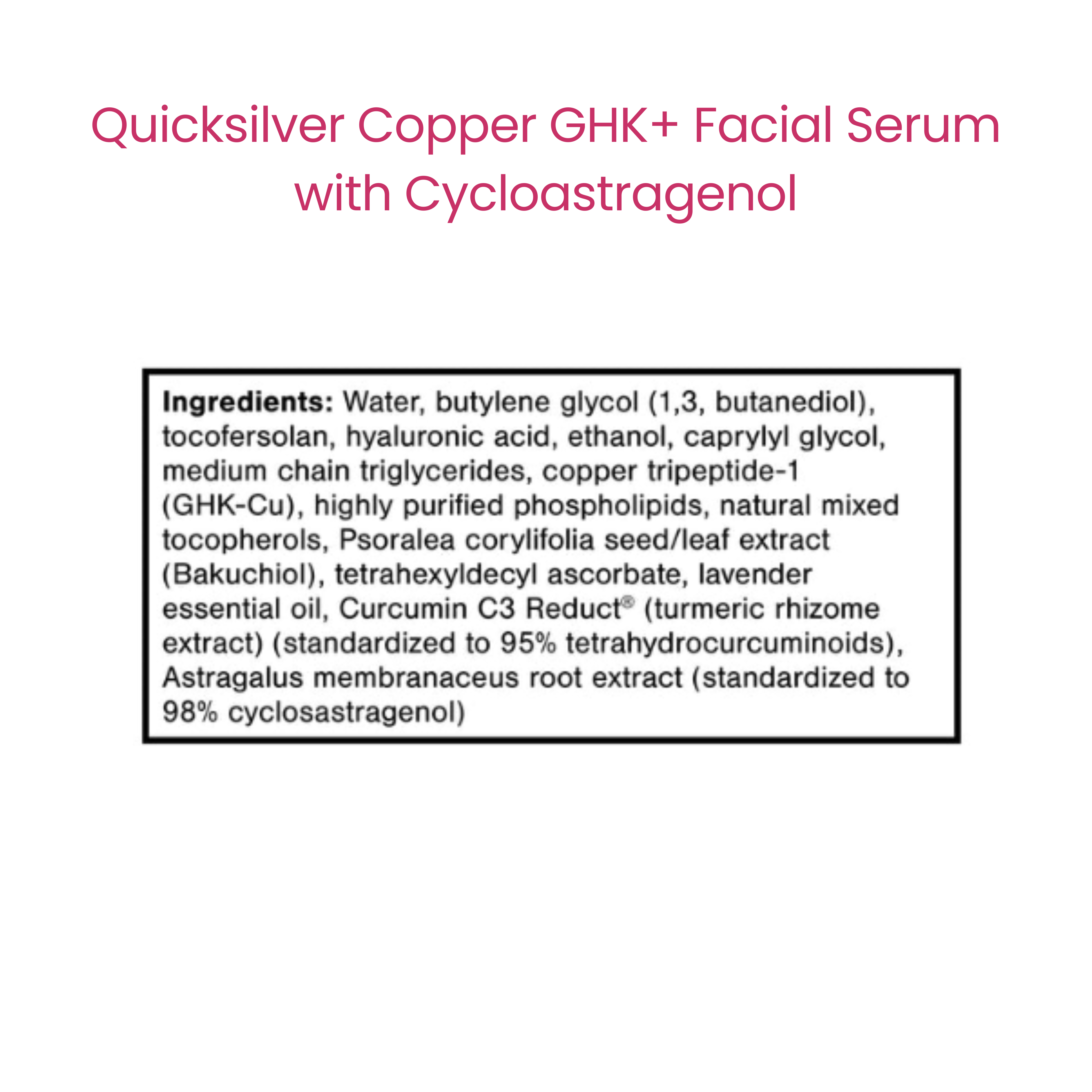 Copper GHK + Facial Serum with Cyciastragenol