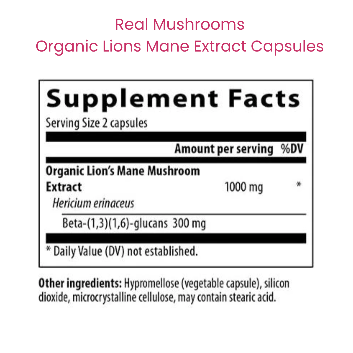 Organic Lions Mane Extract Capsules