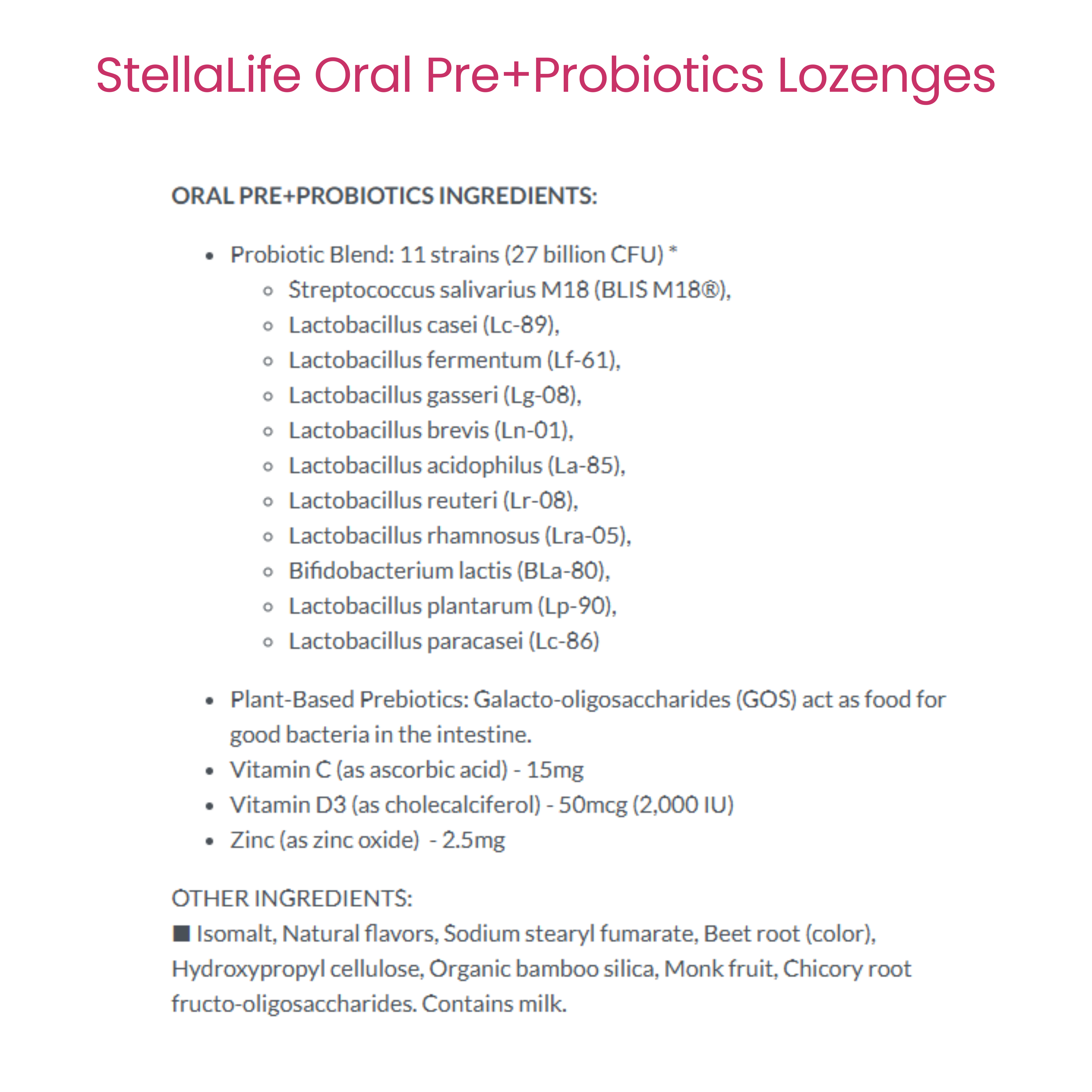 Oral Pre+Probiotics Lozenges
