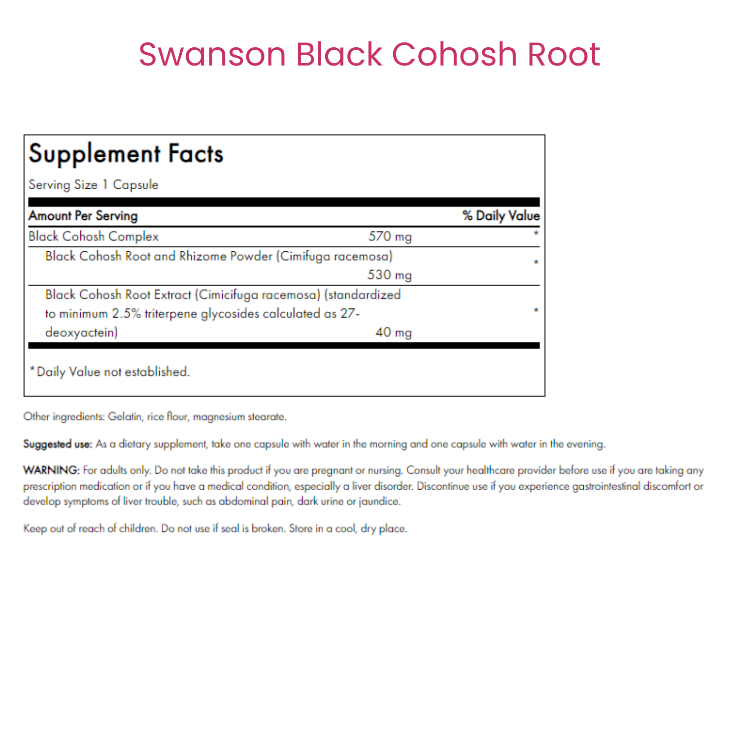Black Cohosh Root