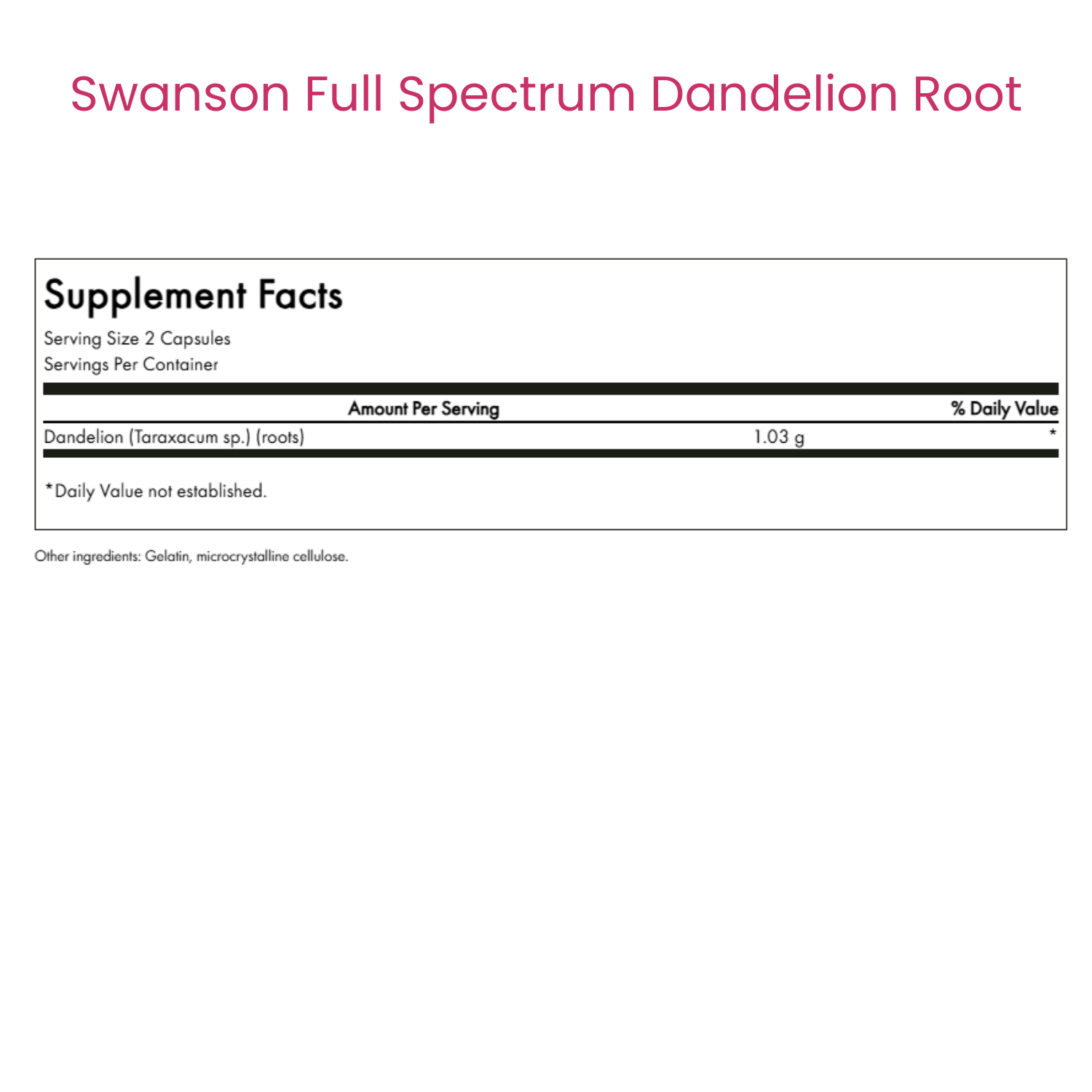 Full Spectrum Dandelion Root