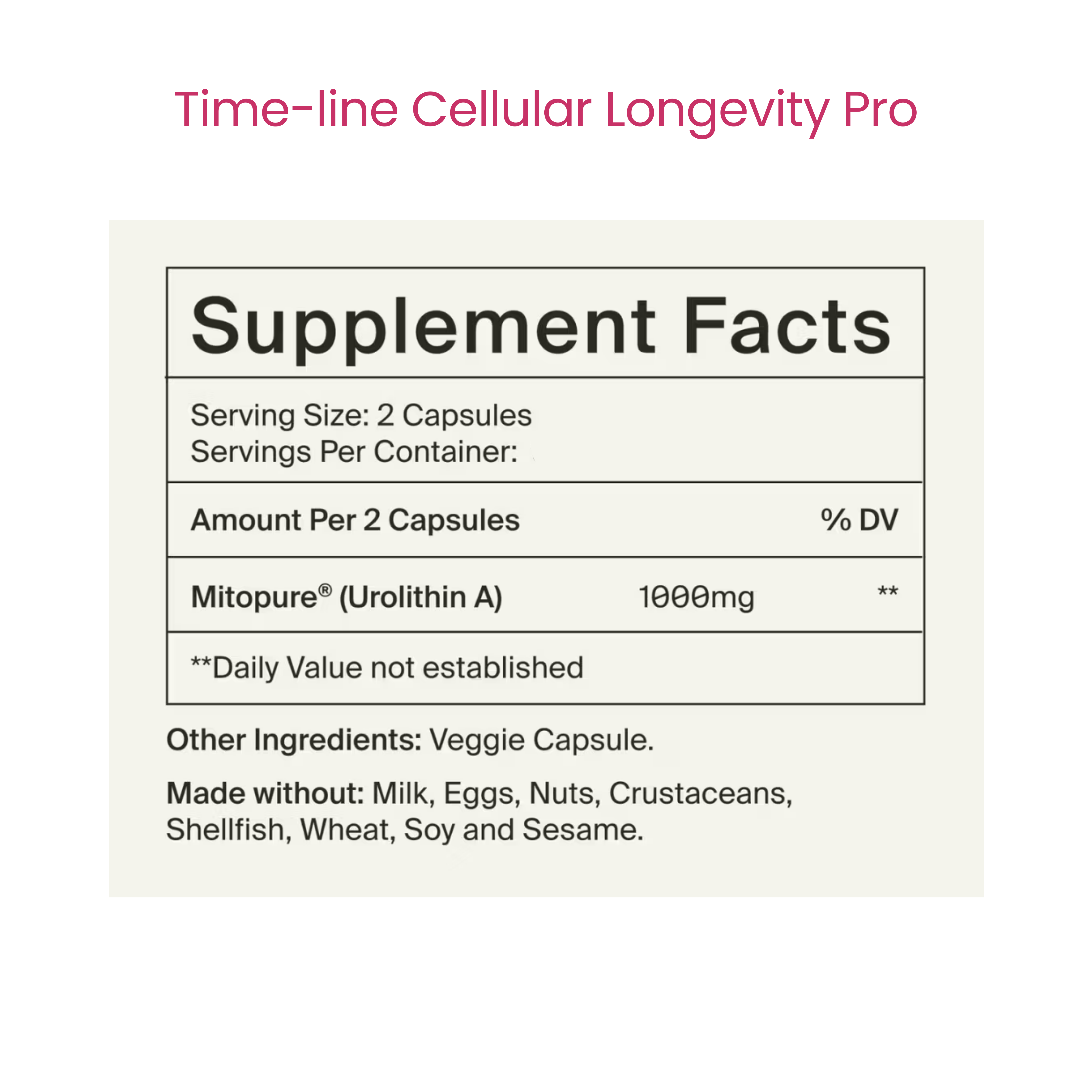 Cellular Longevity Pro Capsules - Urolithin A 500mg